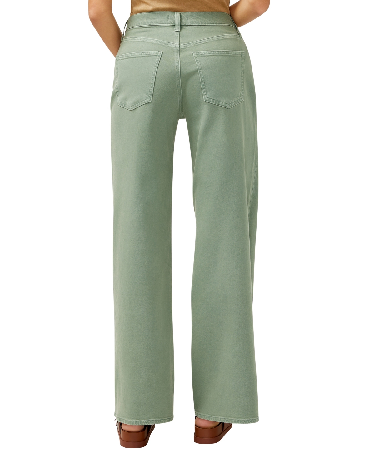 Shop Silver Jeans Co. Women's Highly Desirable High Rise Ultra-wide Leg Jeans In Sage Green
