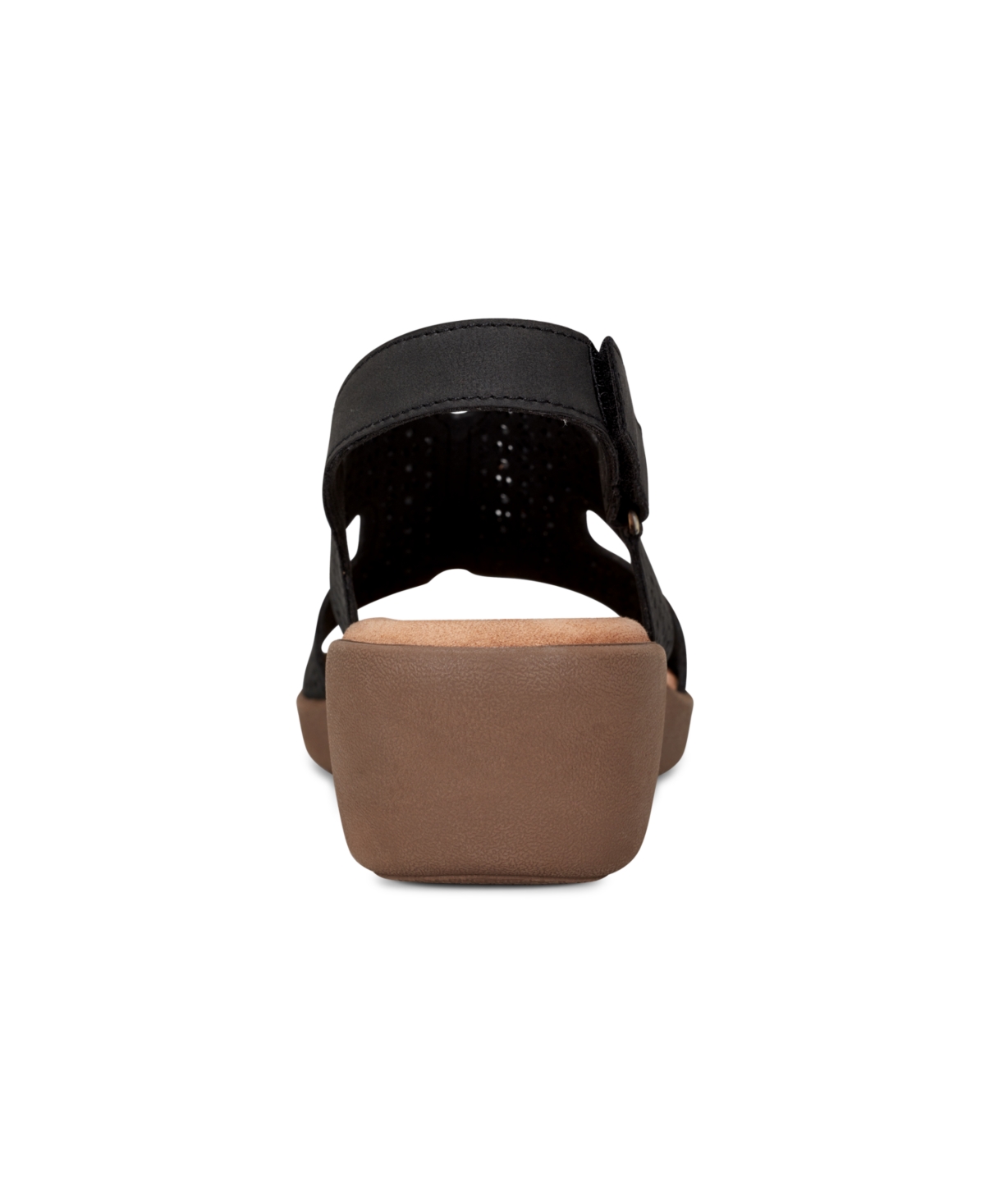 Shop Easy Spirit Women's Kali Low Wedge Slingback Sandals In Black