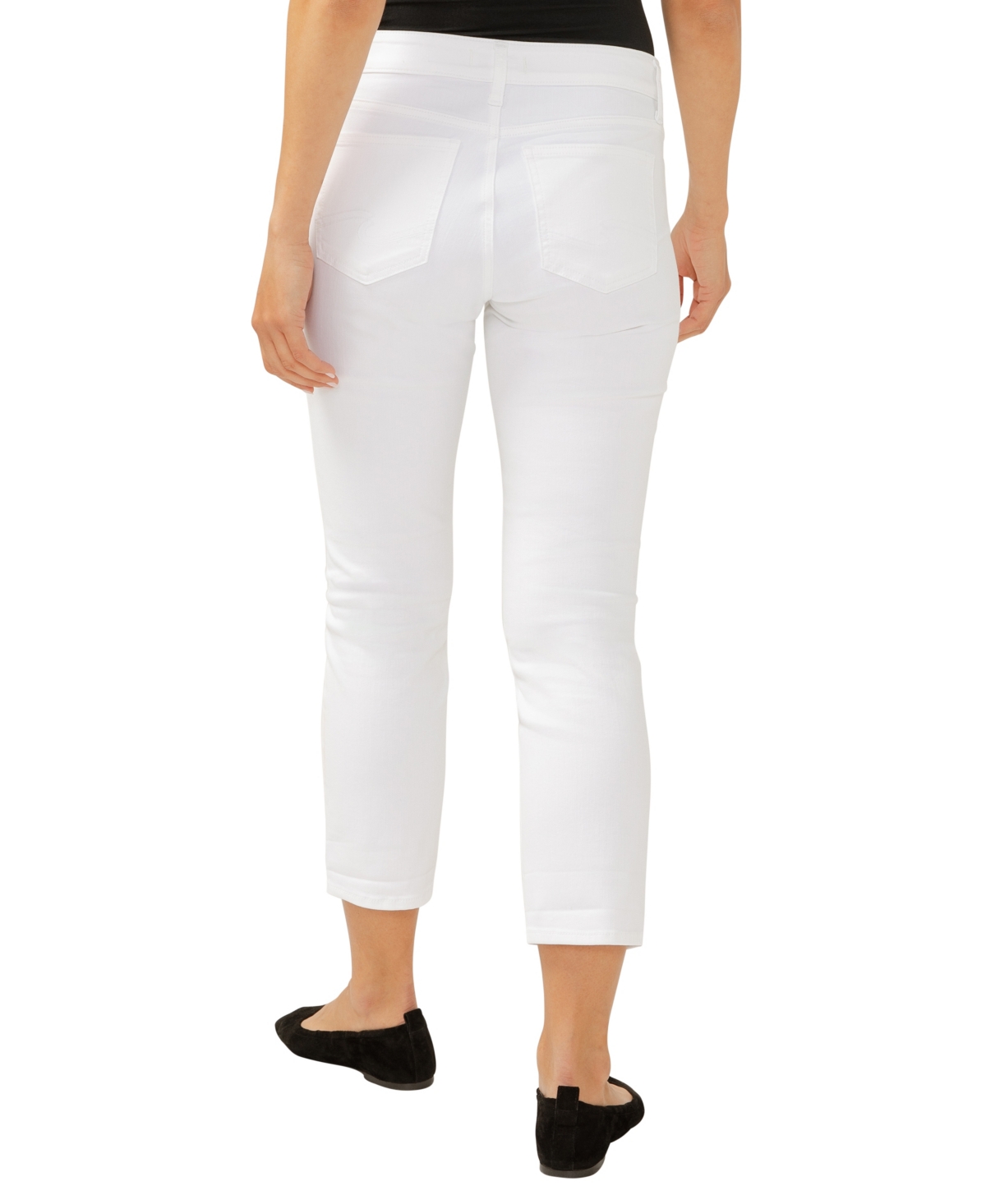 Shop Silver Jeans Co. Women's Elyse Mid Rise Comfort Fit Capri Jeans In White