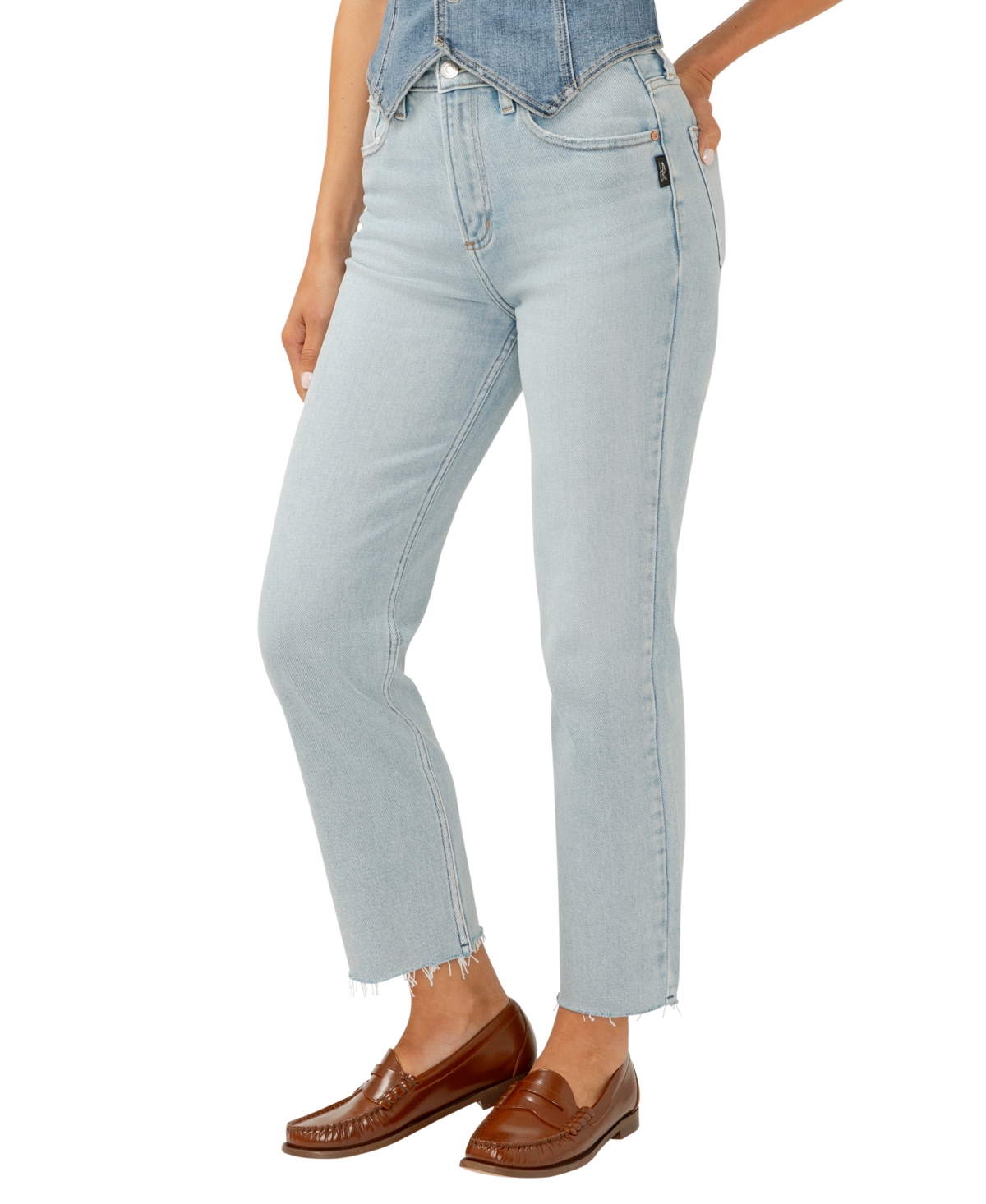 SILVER JEANS CO. WOMEN'S HIGHLY DESIRABLE HIGH RISE STRAIGHT LEG JEANS 