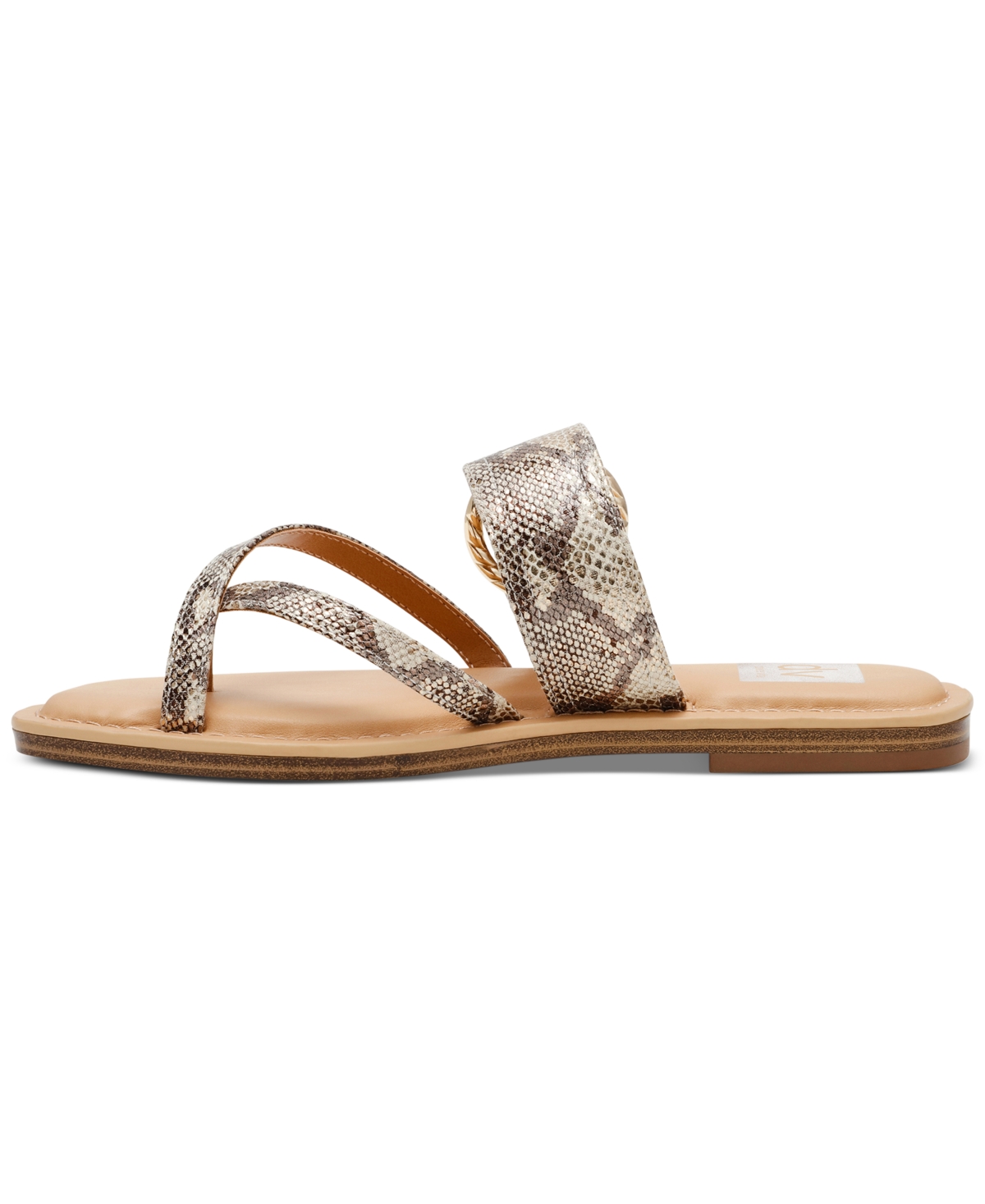Dv Dolce Vita Women's Joolz Buckle Slip-on Flat Sandals In Exotic Snake