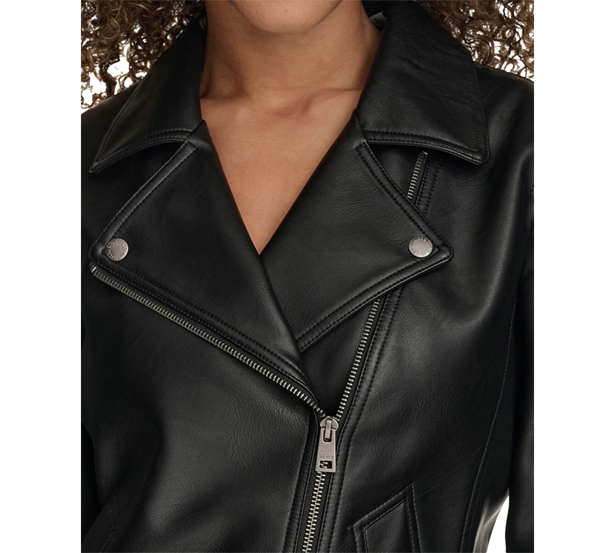 Levi's Women's Faux-leather Asymmetric-zip Moto Jacket In Black