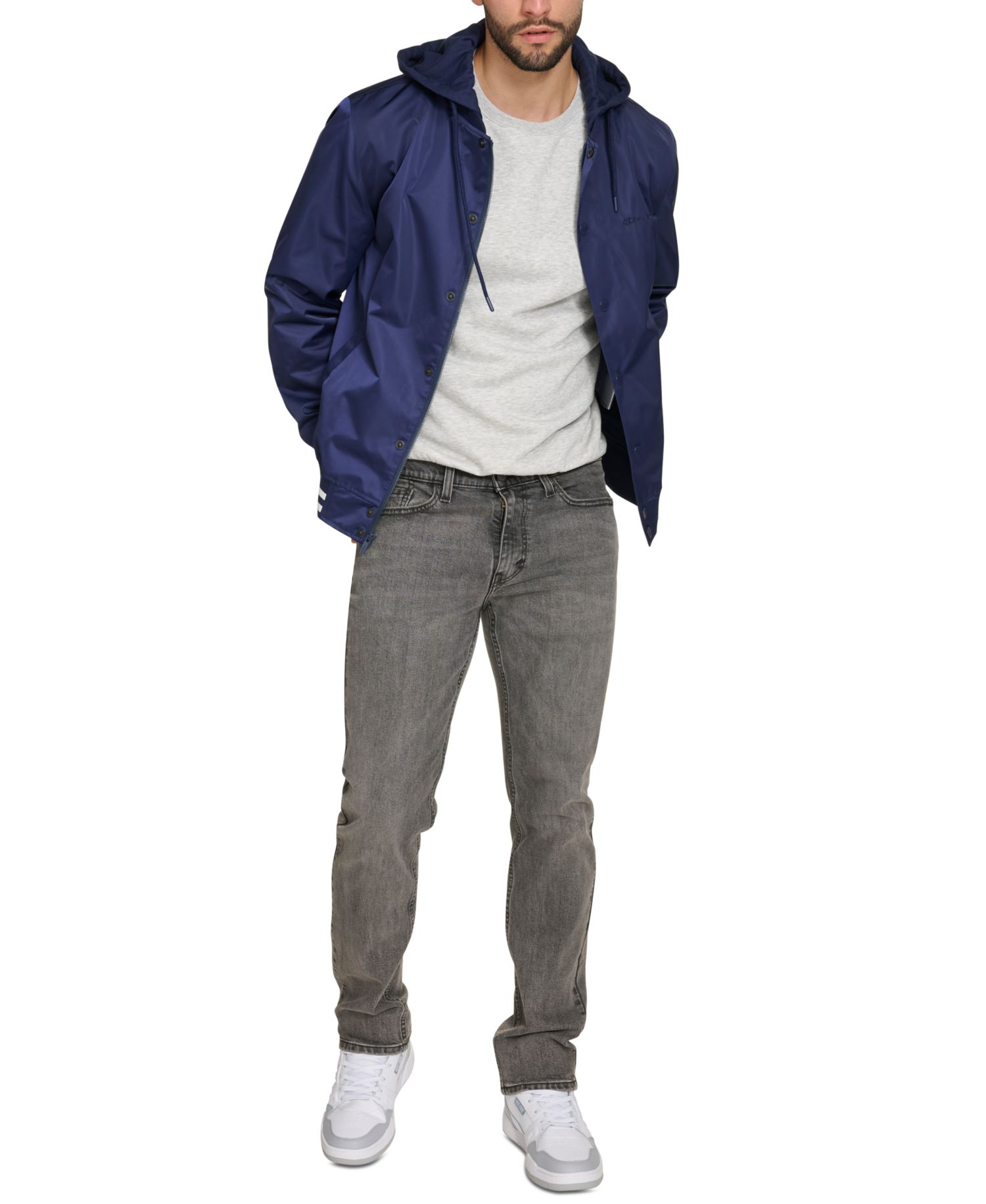 Men's Jersey Hood Varsity Bomber Jacket