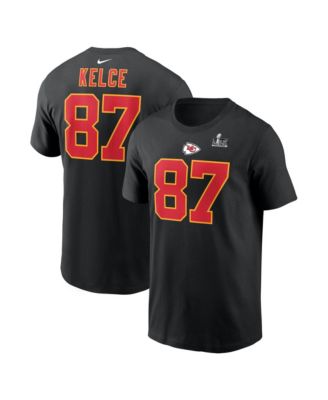 Nike - Men's Travis Kelce Black Kansas City Chiefs Super Bowl LIX Patch Player Name Number T-Shirt