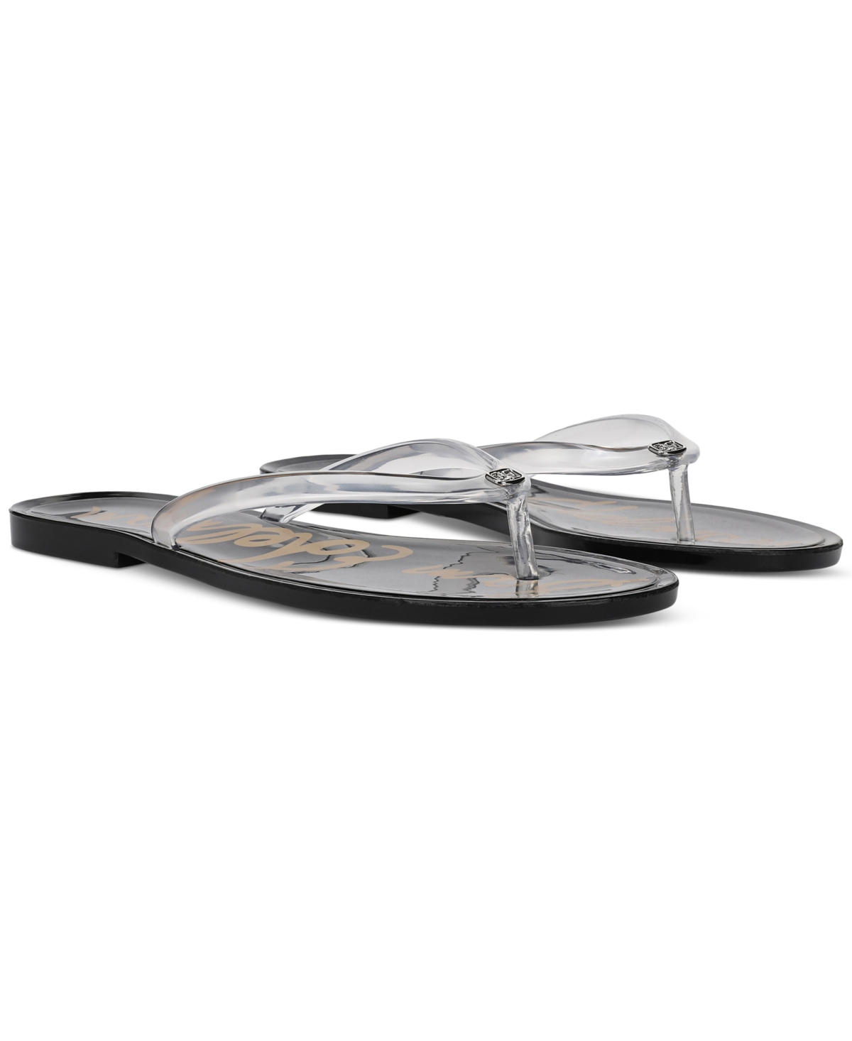 Shop Sam Edelman Women's Dean Jelly Thong Flat Sandals In Clear Jelly