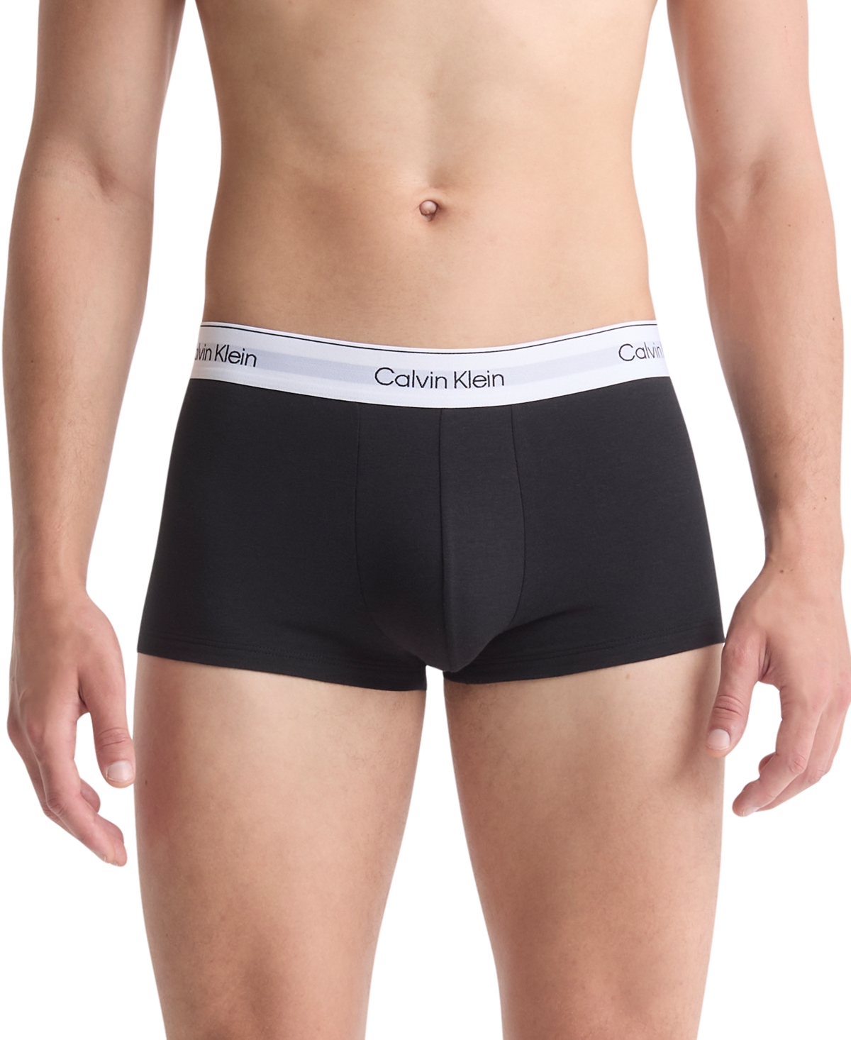 Calvin Klein Men's Icon Cotton Stretch 3-pack Low Rise Trunk In Black