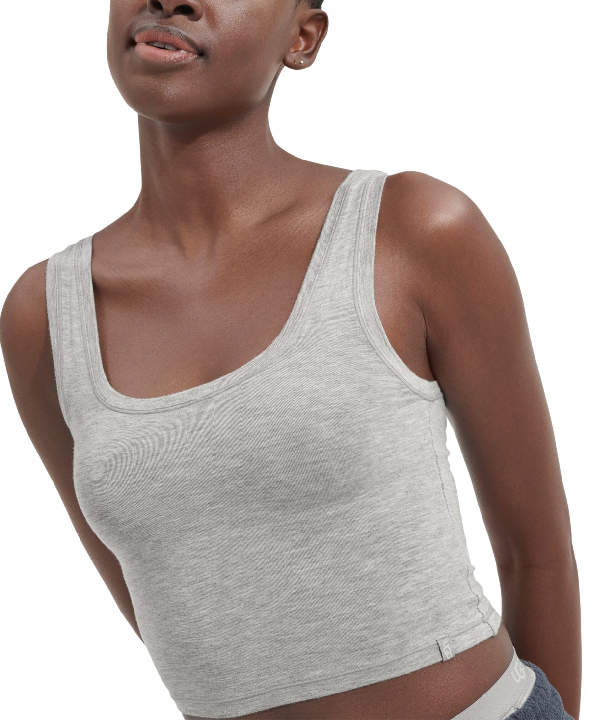 Ugg Cropped Tank Top In Grey Heather