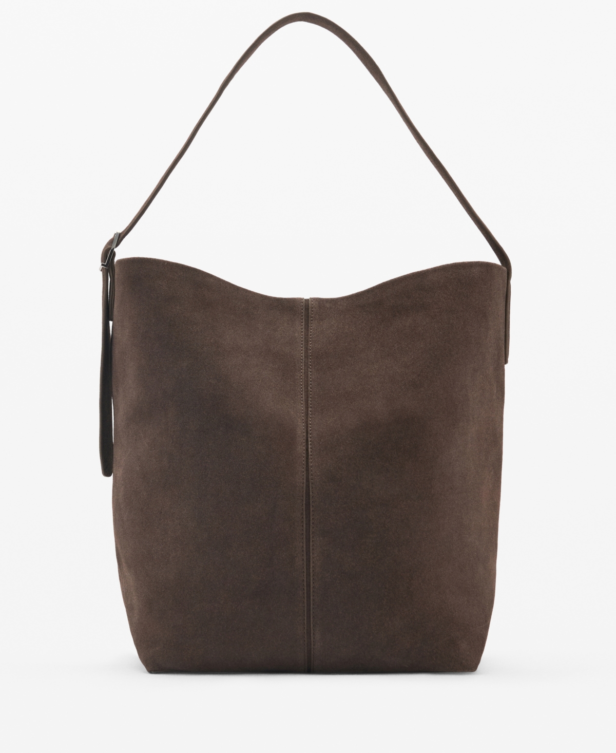 Mango Women's Suede Leather Handbag In Medium Brown