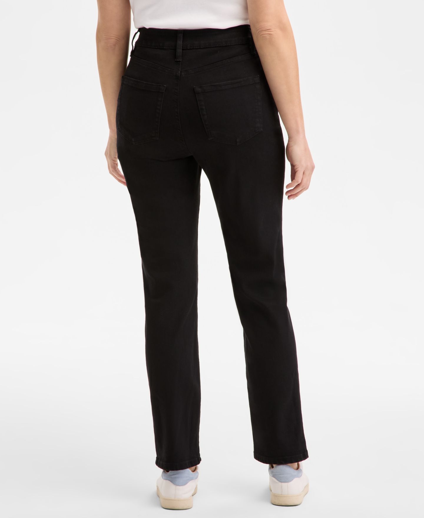 Женские джинсы Style & Co Curvy Straight-Leg High-Rise, цвет: Глубокий чёрный — фото 3
