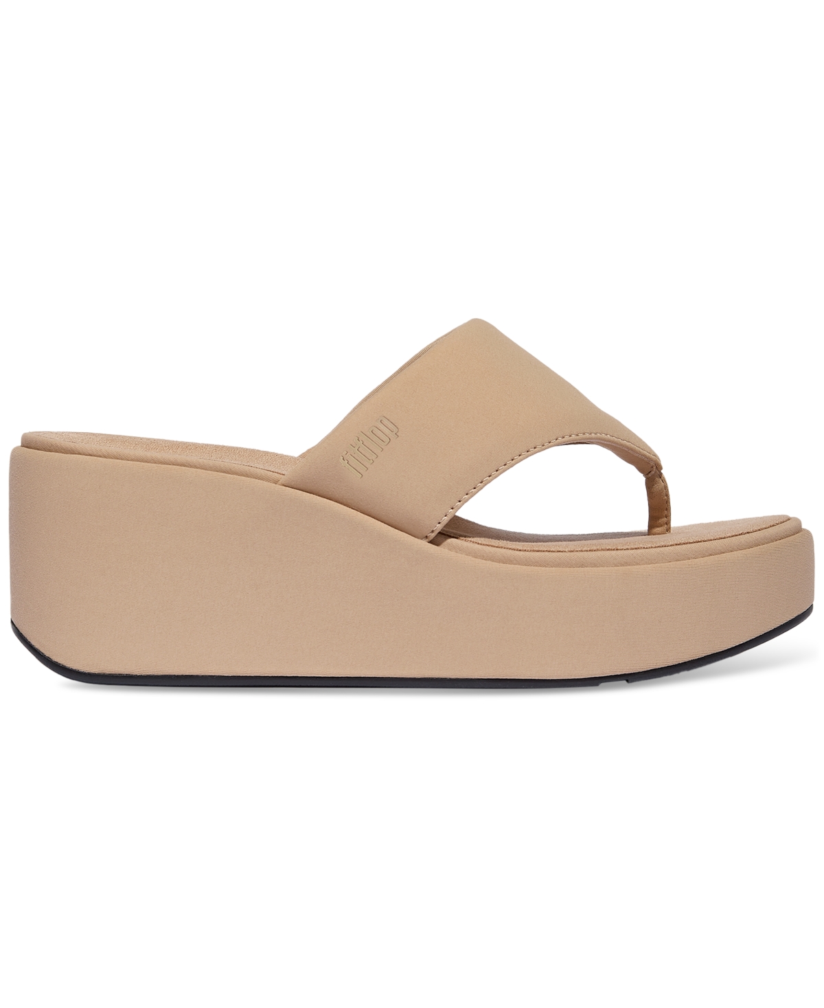 Fitflop Platfforms Womens Wedge Toe-post Sandals In Classic Beige