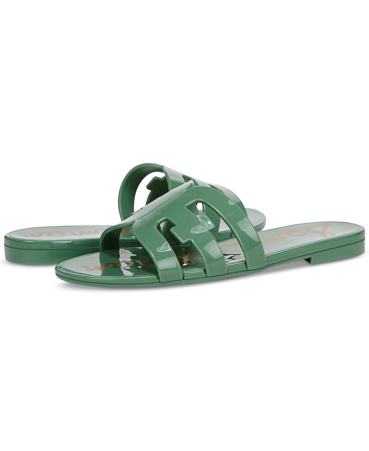 Shop Sam Edelman Women's Bay Jelly Slide Flat Sandals In Green Garden Jelly