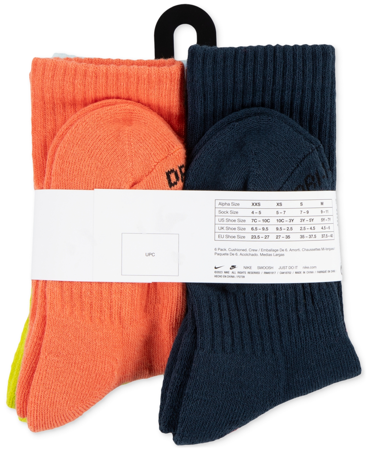 Nike Little Kids 6-pk. Performance Crew Socks In Royal Pulse