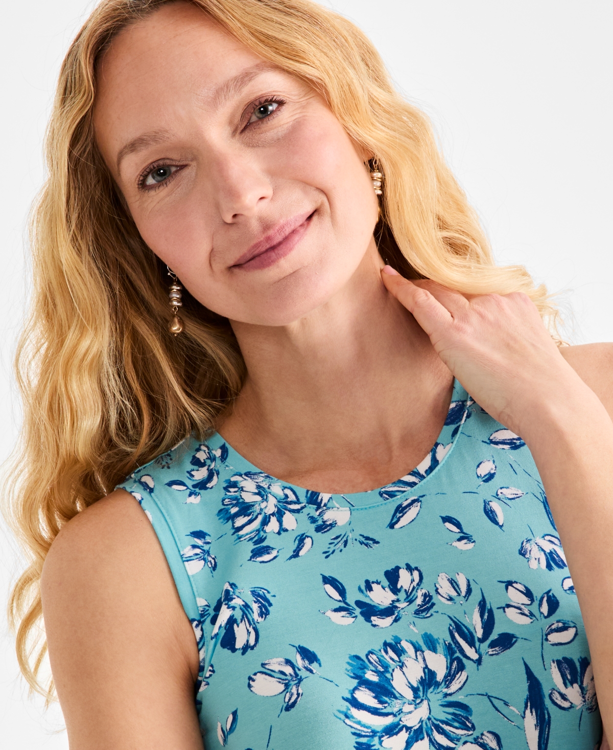 STYLE & CO WOMEN'S PRINTED SLEEVELESS FLIP-FLOP DRESS, EXCLUSIVELY AT MACY'S 