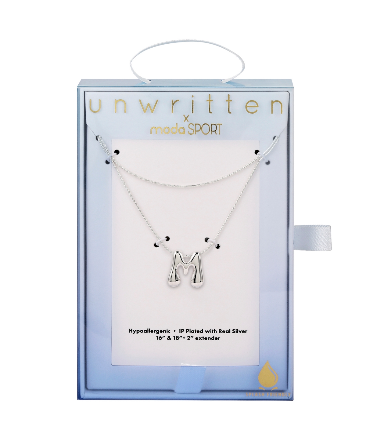 Unwritten X Moda Sport Silver Tone Water Resistant Initial Layered Necklace In Silver M