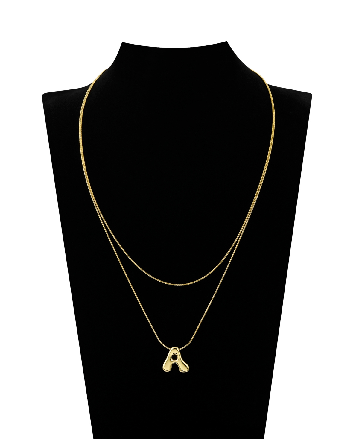 Unwritten X Moda Sport Silver Tone Water Resistant Initial Layered Necklace In Gold A