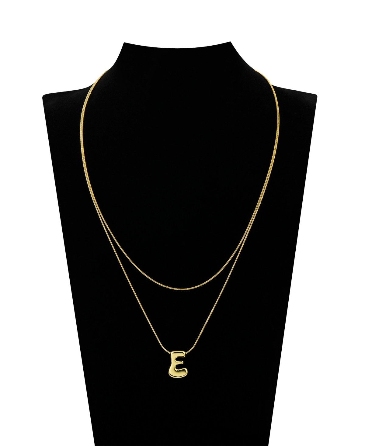 Unwritten X Moda Sport Silver Tone Water Resistant Initial Layered Necklace In Gold E