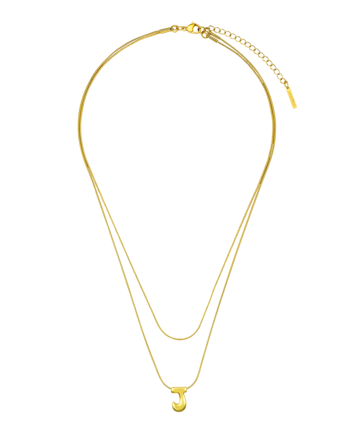 Unwritten X Moda Sport Silver Tone Water Resistant Initial Layered Necklace In Gold J