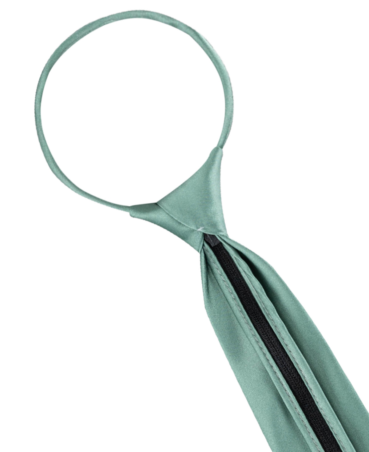 CALVIN KLEIN BOYS SOLID SATIN PRE-TIED ZIPPER TIE 