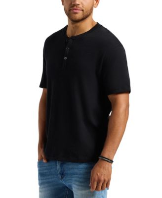 Men's Slub Knit Short Sleeve Relaxed Henley T-Shirt