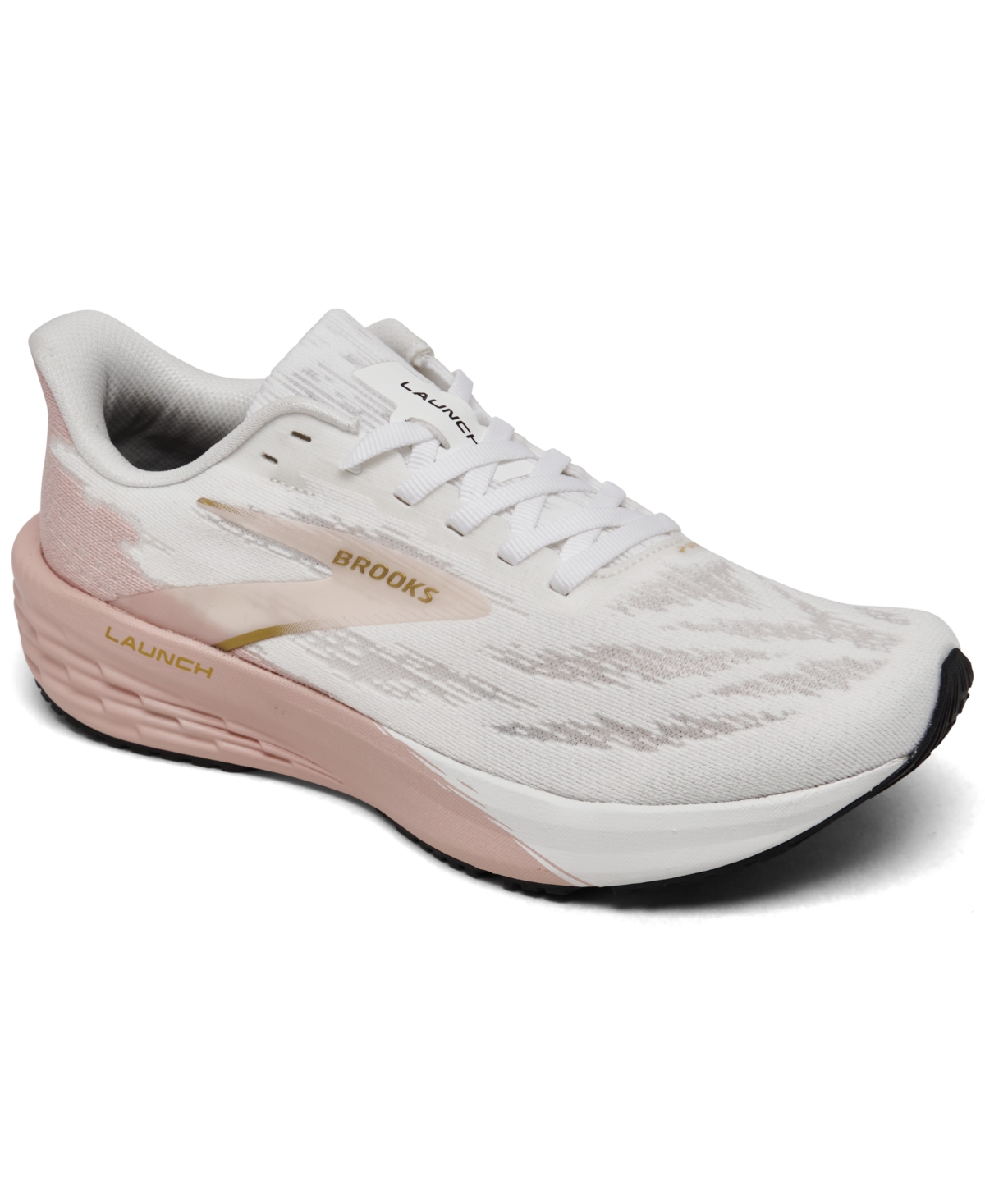 Women's Launch 11 Running Sneakers from Finish Line - White, Gold, Pink