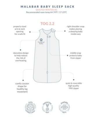 TOG 2.2 (Quilted) - Fort Blue Wearable Baby Sleep Sack, Size Small 0-6M