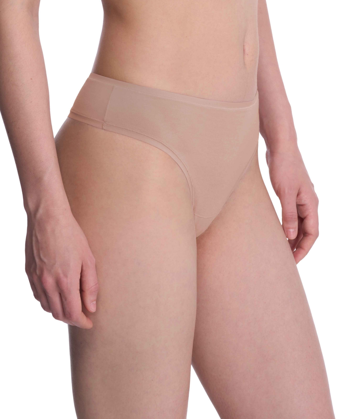 Natori Bliss Bare Cotton High Cut Briefs In Cafe