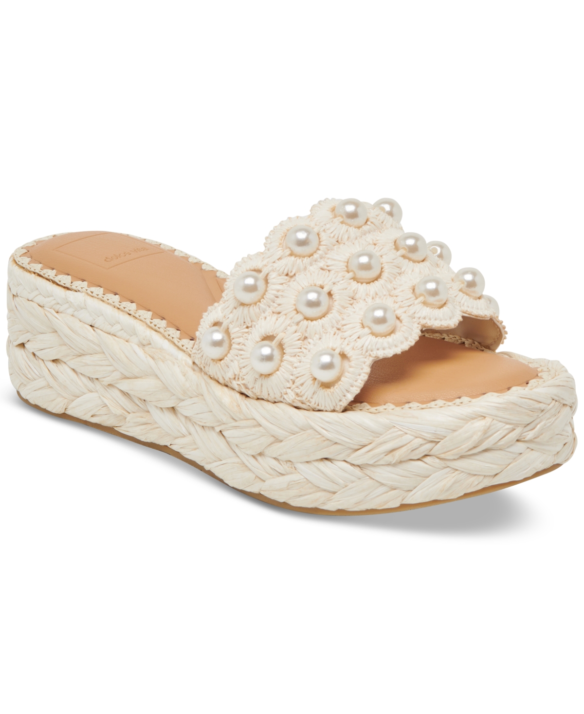 Dolce Vita Caper Platform Sandal In Vanilla Raffia