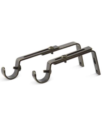 Rod Desyne Single Curtain Rod Brackets - 13/16 Inch Antique Brass Pair