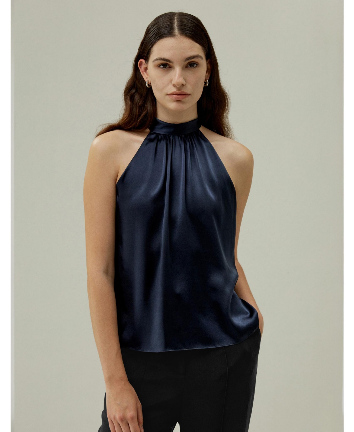 Lilysilk Women's Minimalistic Allure Silk Halter Top