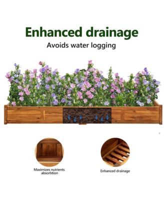 Garden Raised Bed Acacia Wood 78.7"x19.7"x9.8"