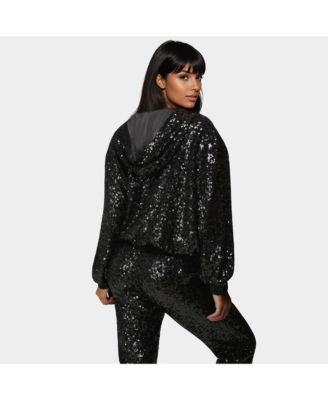 Women's Bebe X Ciara Sequin Hoodie Jacket