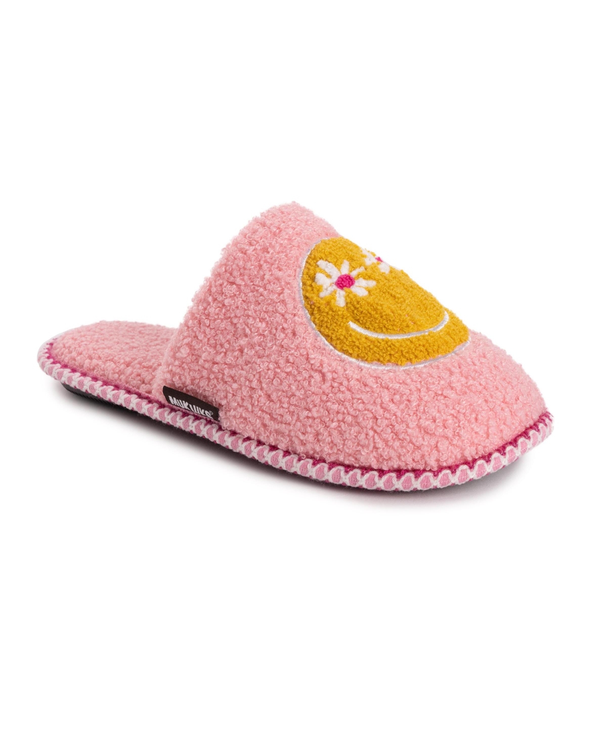 Women's Novelty Punch Needle Scuff - Daisy eye smiley