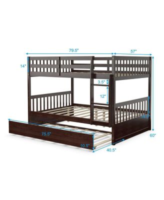 Bunk Bed Platform with Wooden Frame and Ladder for Space-Saving and Easy Access