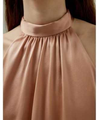 Graceful Breeze Silk Halter Top for Women