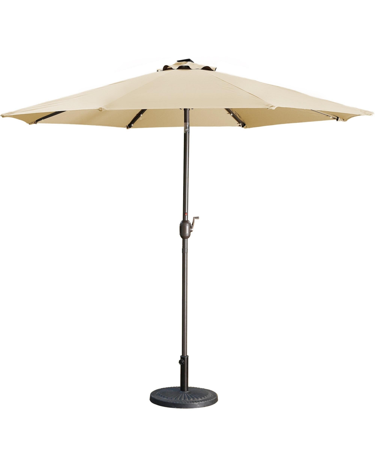 9 ft Patio Umbrella Outdoor Market 32 Led Solar Umbrella with Tilt and Crank (Red) - Light blue