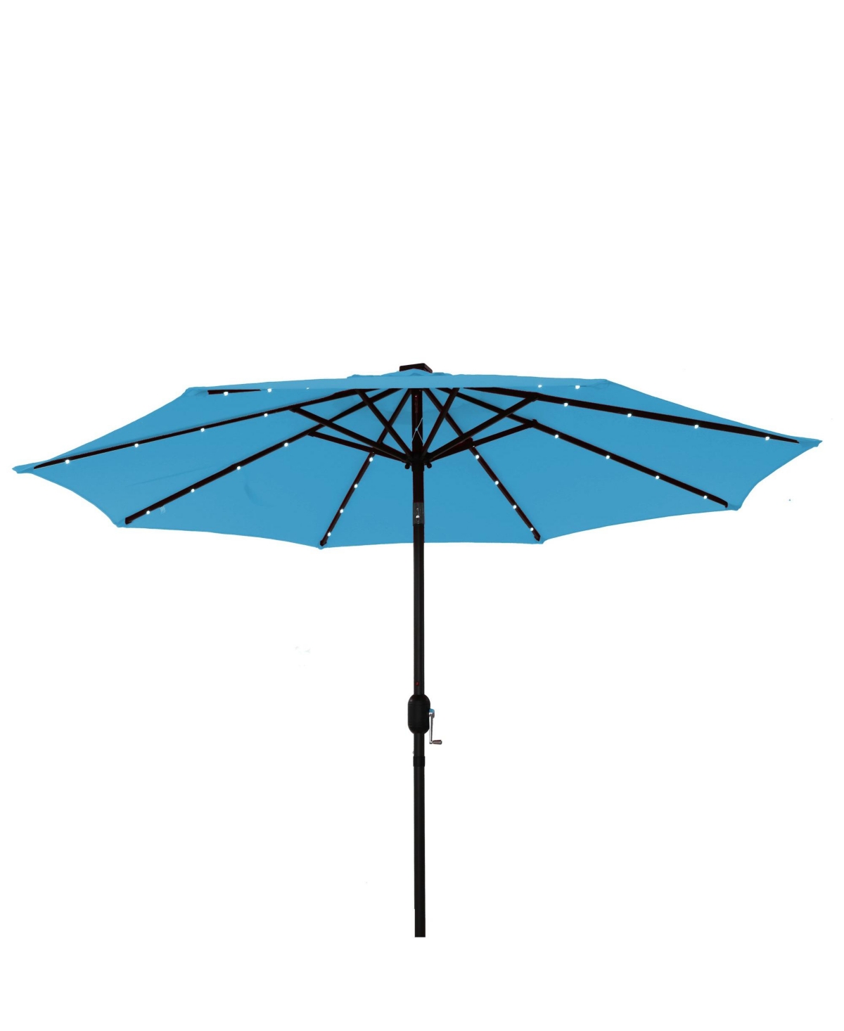 9 ft Patio Umbrella Outdoor Market 32 Led Solar Umbrella with Tilt and Crank (Red) - Light blue