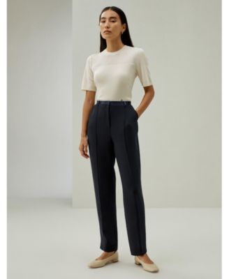 Women's Sophisticated Slim-Fit Adjustable Silk Ankle Pants