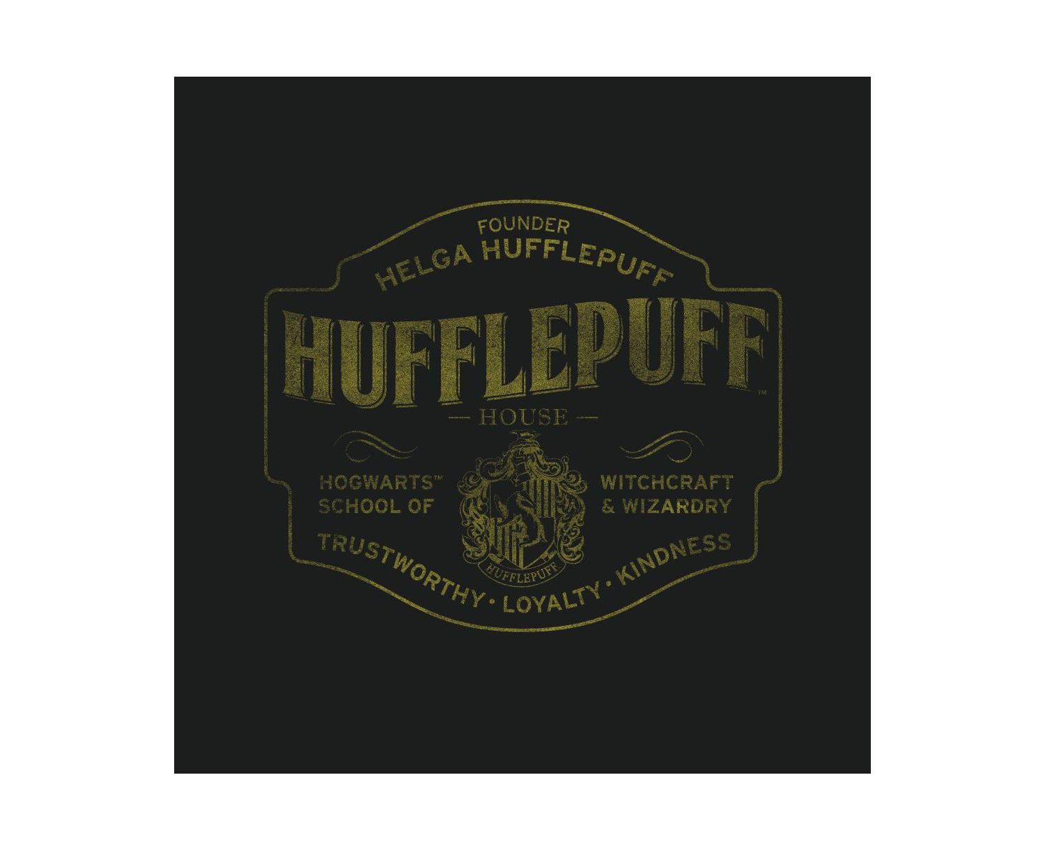 Men's Hufflepuff Hogwarts House Black Graphic Tee-3XL