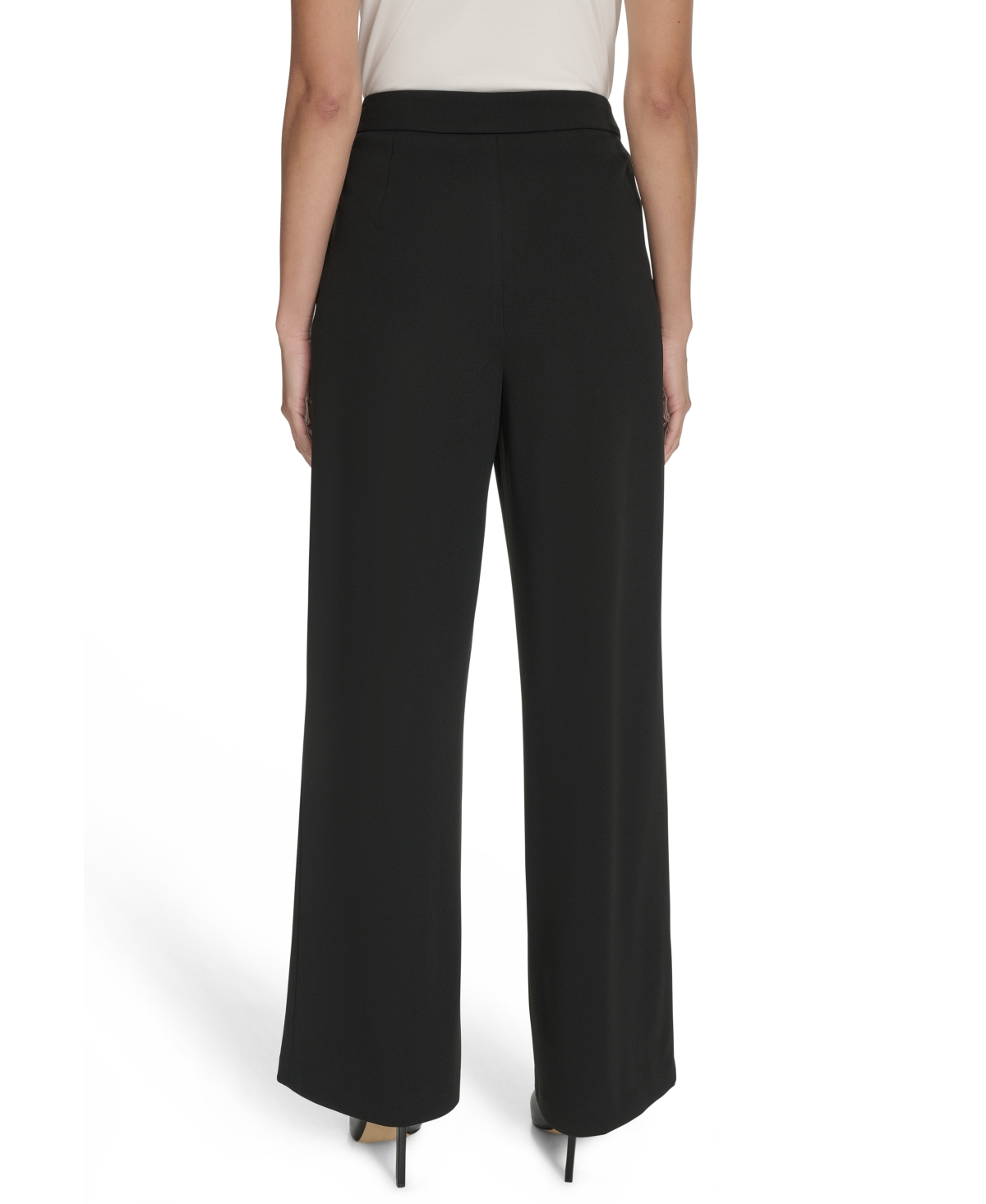 HALSTON WOMEN'S BUTTON-TRIM STRAIGHT-LEG PANTS 