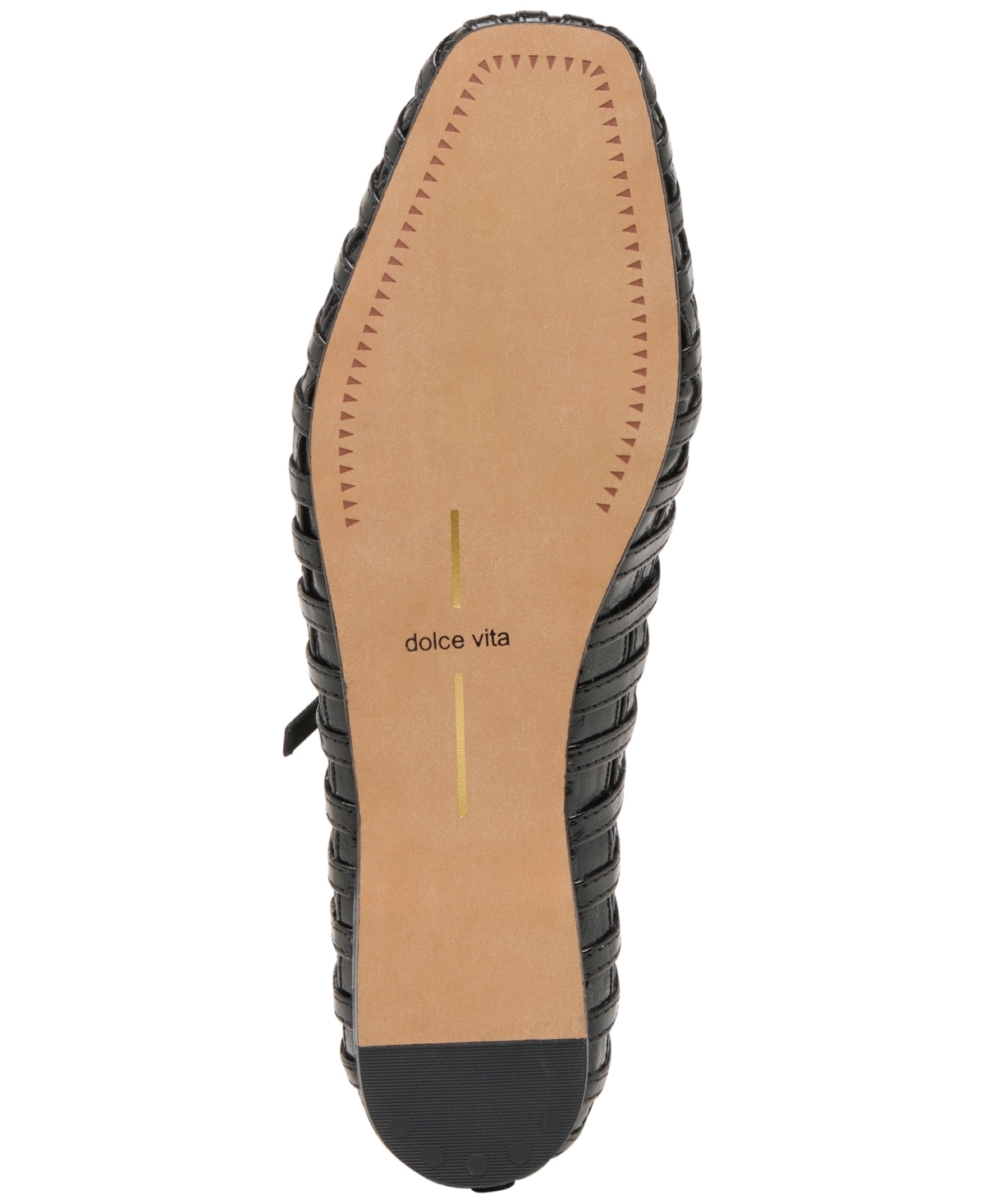 Dolce Vita Women's Rains T-strap Woven Mary Jane Flats In Black Leather