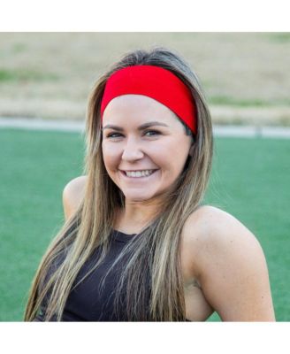 Women's Pack of Wide Training Headbands - Red + Grey + Black