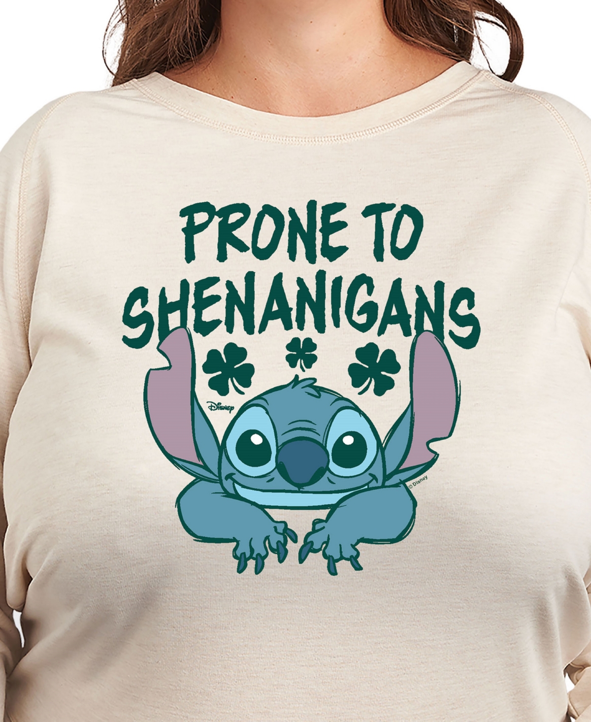 Hybrid Apparel Plus Size Stitch St. Patrick's Day Shenanigans Graphic Crew Neck T-shirt In Beige,khaki