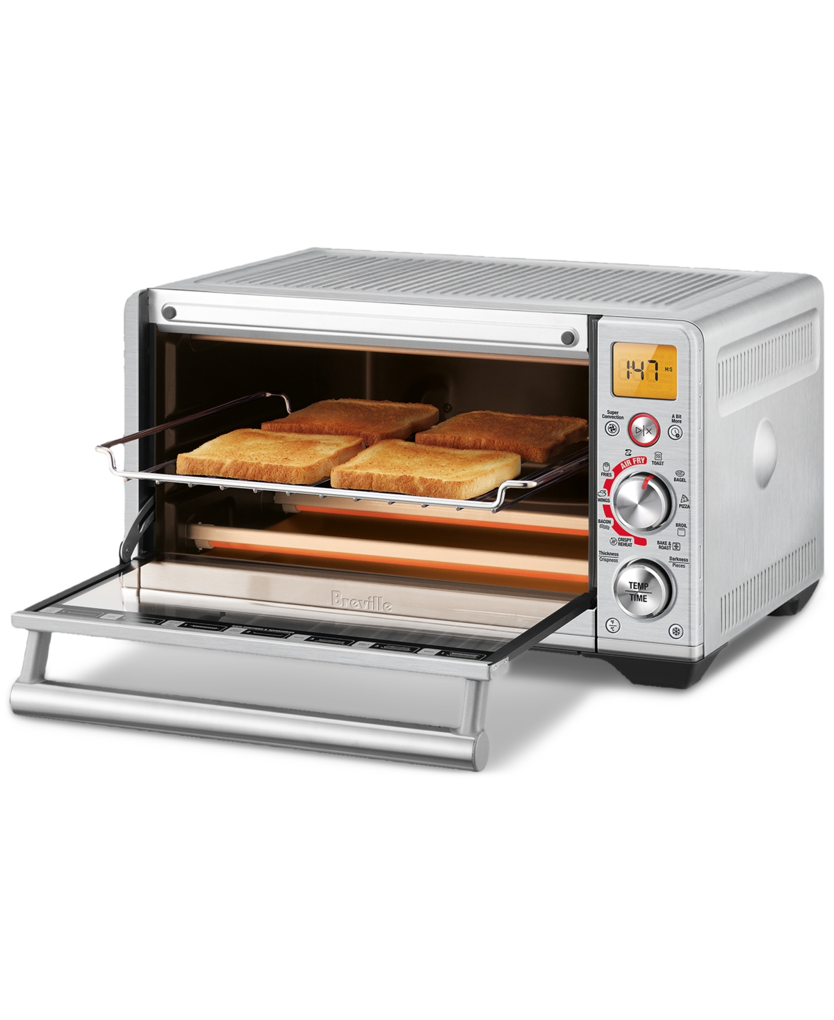 Breville The Smart Oven 10-function Air Fryer Compact In Brushed Stainless Steel