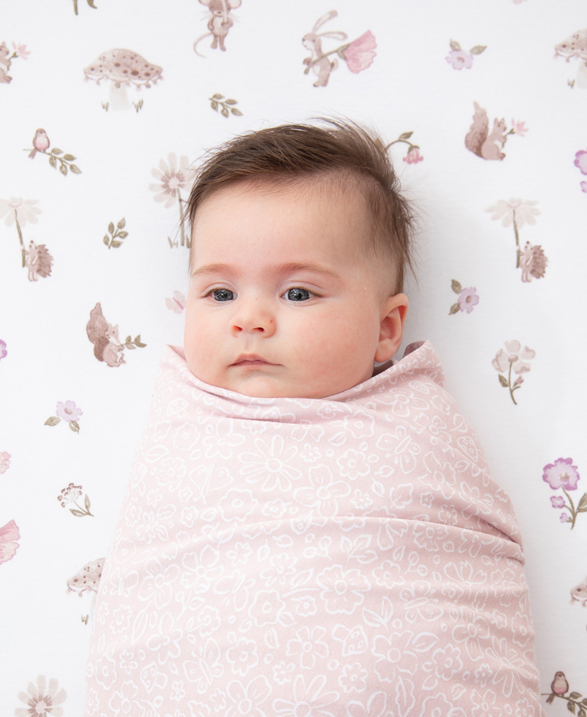 Living Textiles Baby Girls 2-pack Mushroom House Collection Jersey Swaddle In Multicolor
