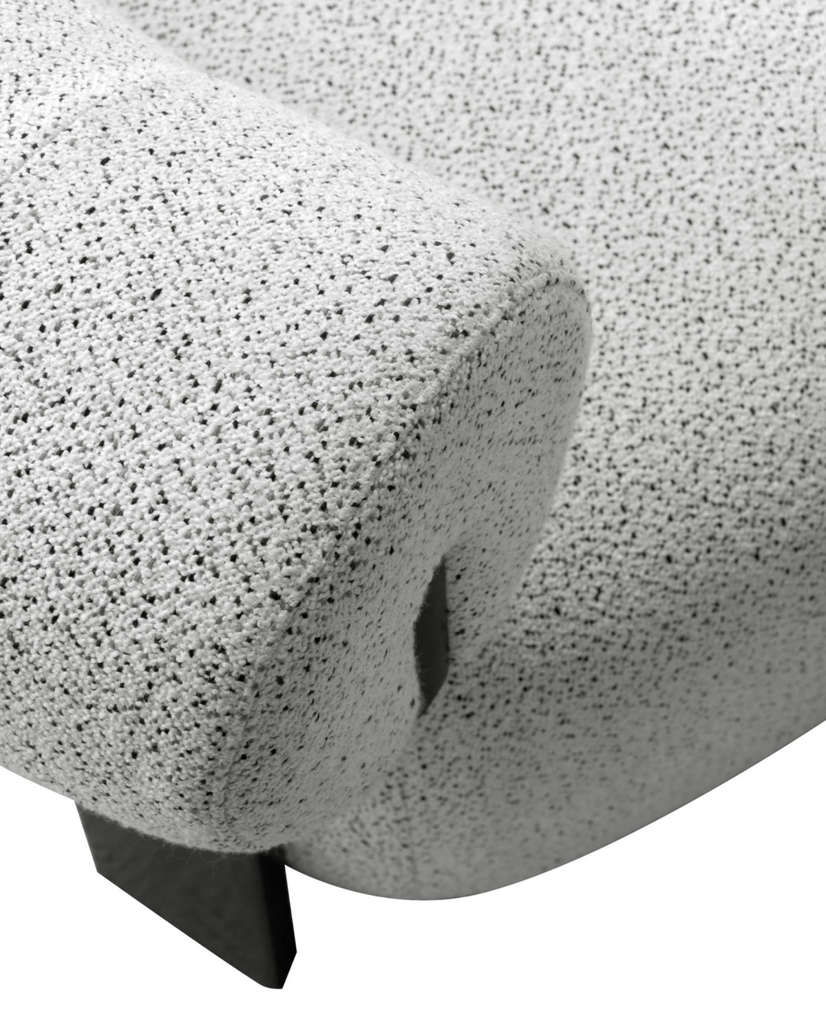 Manhattan Comfort Bartow Modern Woven Fabric Upholstered Accent Chair In Ivory,black