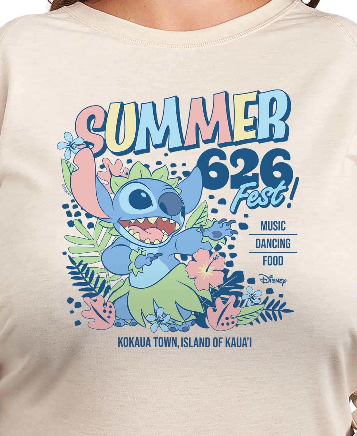 Hybrid Apparel Plus Size Lilo And Stitch Summer 626 Pullover T-shirts In Beige,khaki