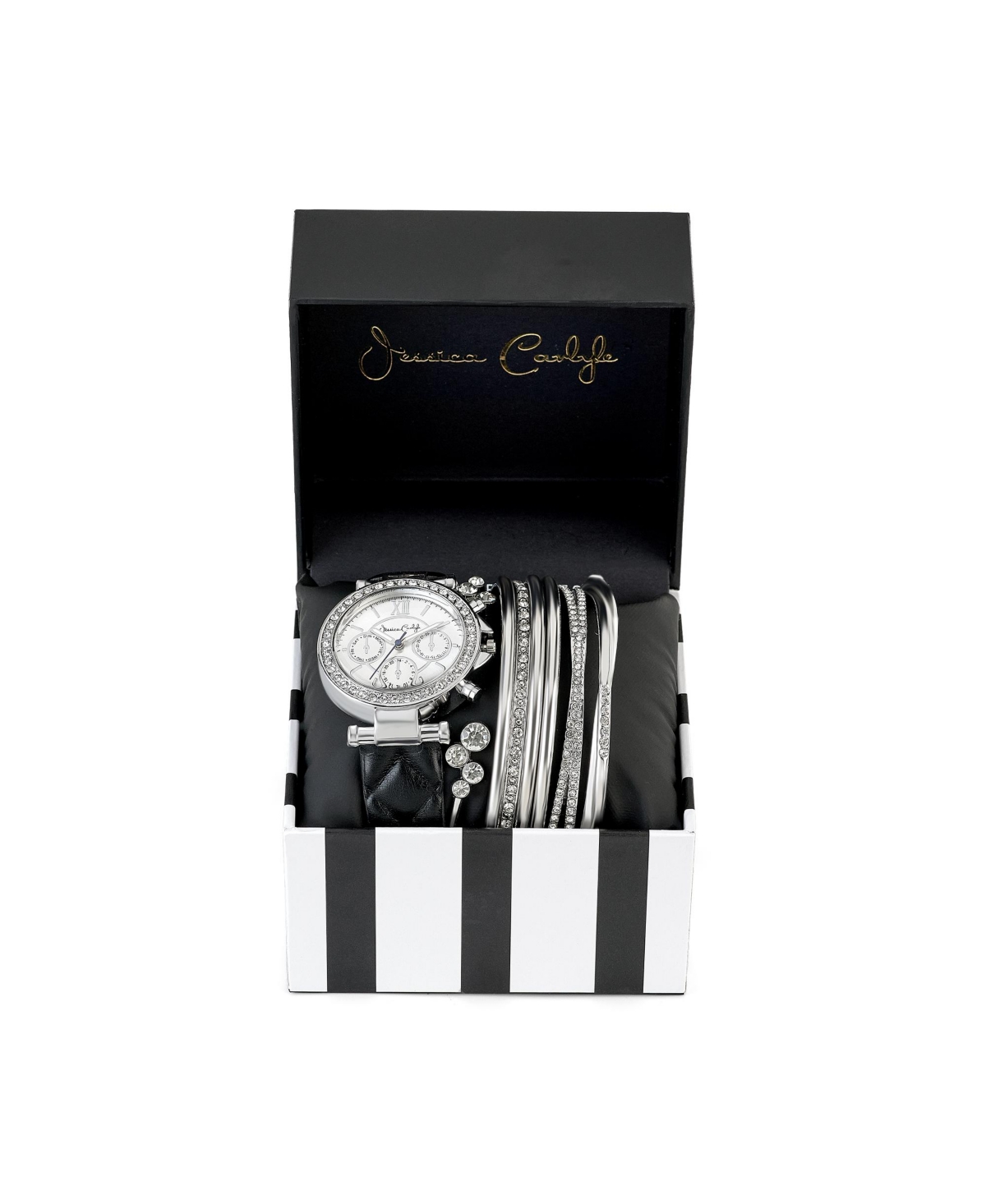 Jessica Carlyle Women's Navy Leather Strap Analog Watch, 36mm In Navy