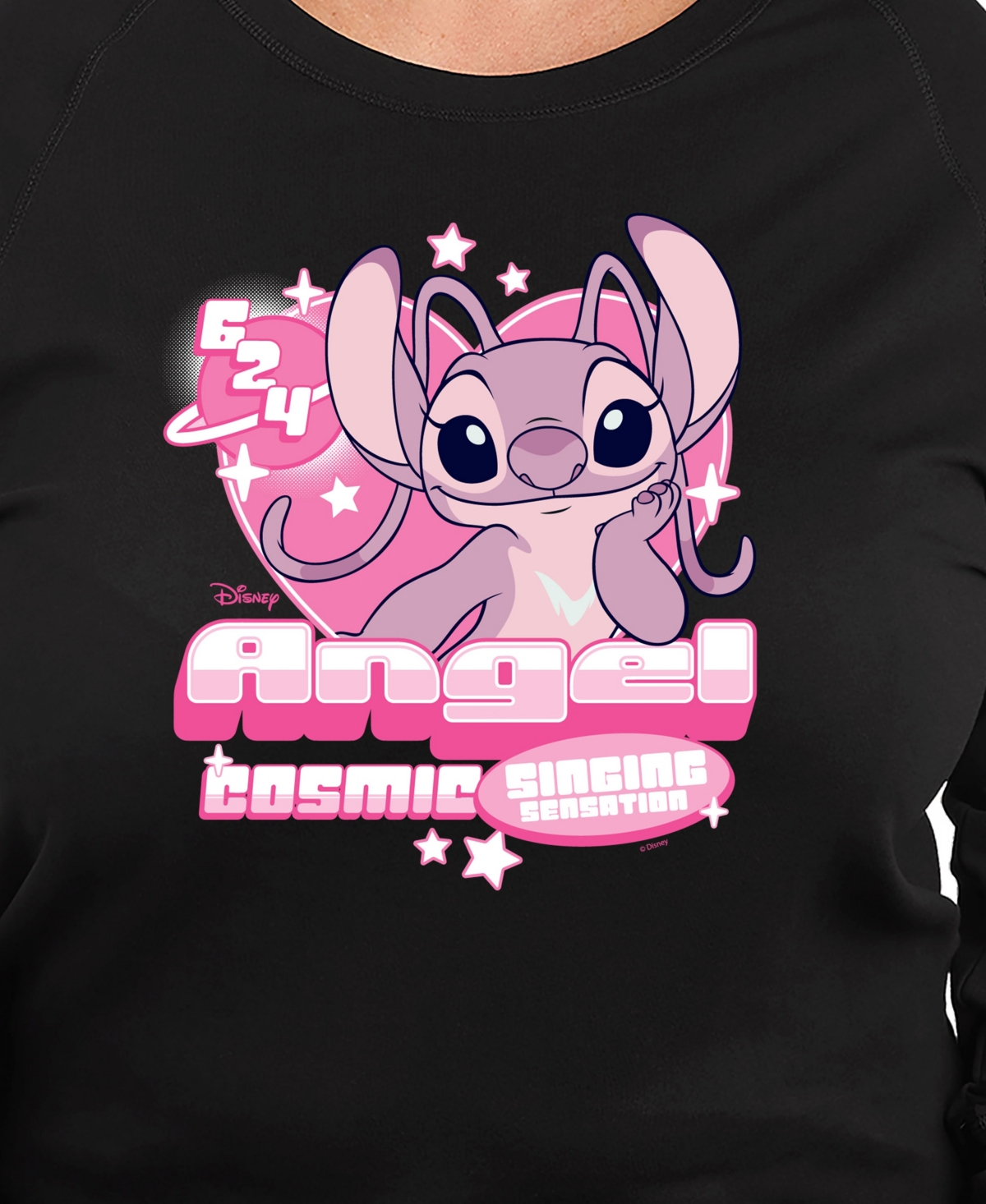 Hybrid Apparel Plus Size Lilo And Stitch Angel 624 Pullover T-shirts In Black