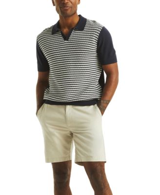 Men's Flat Front Linen-Blend 8.5" Deck Shorts