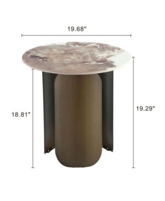 Monica 19.68" Modern Sintered Stone Top End Table